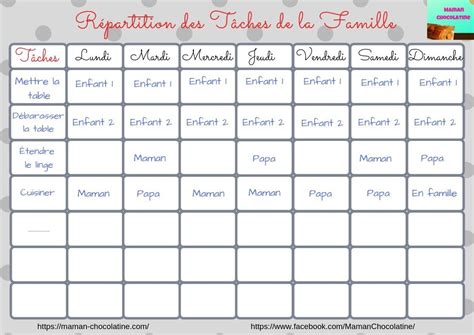 planning tache menagere famille nombreuse a imprimer|Planning Ménage Pour Une Maison Propre Et。